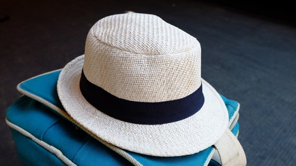 white woven hats