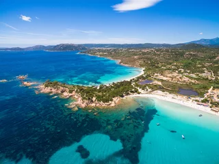 Fotobehang Palombaggia strand, Corsica Luchtfoto van het strand van Palombaggia op het eiland Corsica in Frankrijk