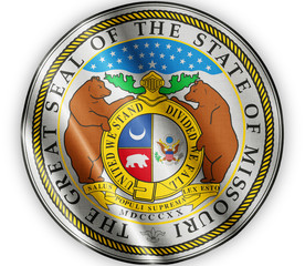 Missouri seal waving flag close