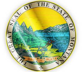 Montana seal waving flag close