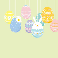 イースターエッグとうさぎ