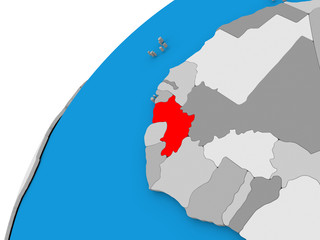 Fototapeta premium Guinea on globe in red