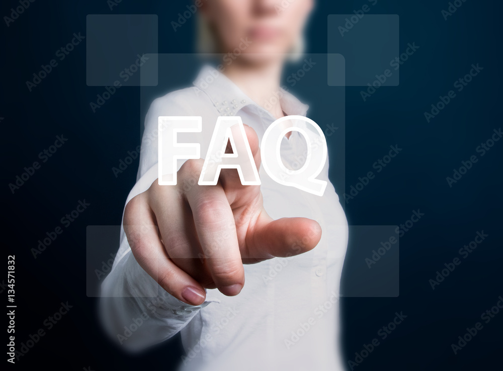Poster business button faq symbol web