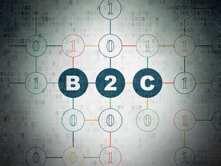Finance concept: B2c on Digital Data Paper background