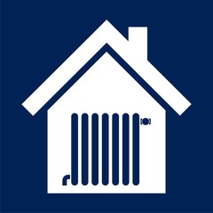 Radiator in house icon - vector Illustration