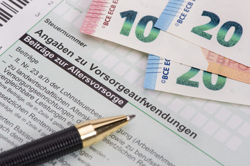 Steuererklärung für Finanzamt