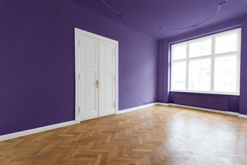 real estate interior - apartment with purple walls