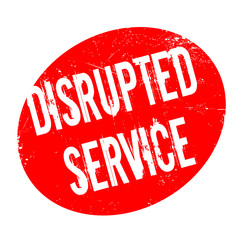 Disrupted Service rubber stamp. Grunge design with dust scratches. Effects can be easily removed for a clean, crisp look. Color is easily changed.