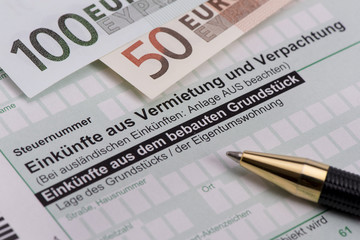 Steuererklärung für Finanzamt mit Einkünfte aus Vermietung