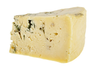 Blue cheese on a white background