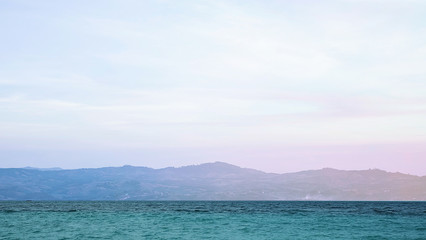 Blue sea/ocean and clouds sky abstract background in Thailand. horizon over view. summer relaxing time.