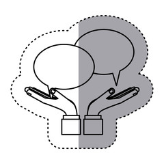 sticker contour with callout for dialogue vector illustration