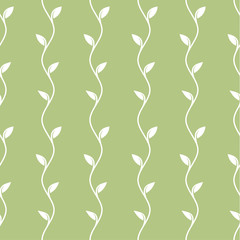 Vector seamless pattern. Abstract floral background. Vertical plants pattern.