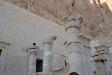 Giant columns in  the temple of Nefertari. Egypt.