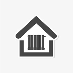 Radiator in house icon - vector Illustration