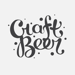 Hand drawn lettering craft beer text