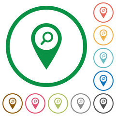 Find GPS map location flat icons with outlines