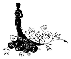 Wedding Bride Silhouette Design