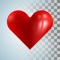 Red Heart on Transparent Background