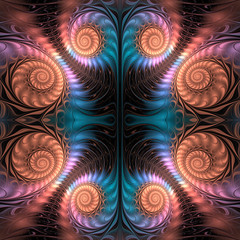 Abstract fractal curves seamless pattern