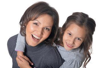 smiling mother and woman