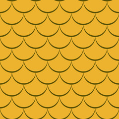 Abstract seamless yellow fish scale vector pattern. © tuulijumala