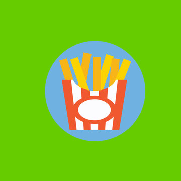 french fries icon flat disign
