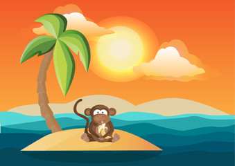 background card with monkey