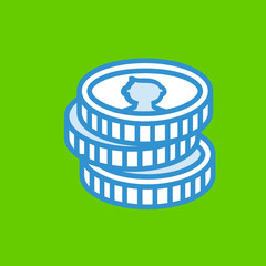coins icon flat disign
