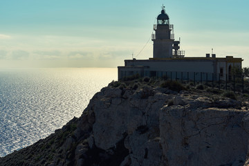 Fototapeta na wymiar Mesa Roldan Lighthouse in Spain