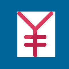 yen icon flat disign