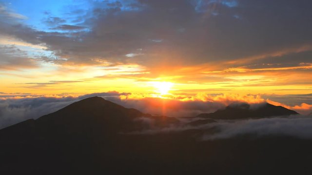 Epic time lapse 4K footage of Haleakala sunrise  in Maui, Hawaii