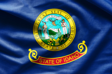 Waving Fabric Flag of Idaho