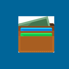 wallet icon flat disign