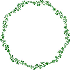 Green wreath isolated on white background.