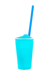 Colorful slushy, summer drink with straw