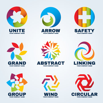 Circle creative logo vector art design for business