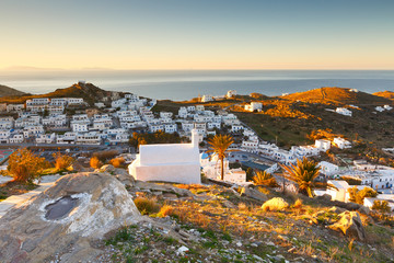 View of Chora on Ios island early in the morning.