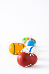 Easter eggs isolated on white background.
