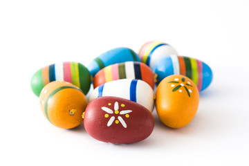 Easter eggs isolated on white background.
