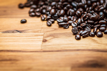 Coffee on grunge wooden background
