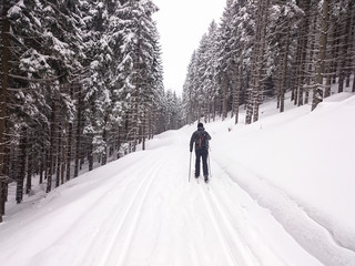 Winter road in mountains