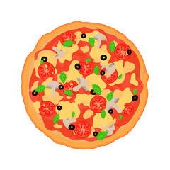 Flat Italian pizza