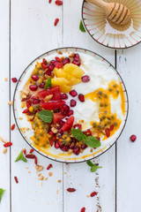 Labneh sucrée au fruits exotiques