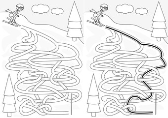 Skiing maze