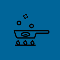 frying pan icon flat disign