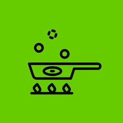 frying pan icon flat disign