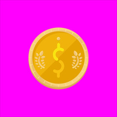 dollar coin icon flat disign