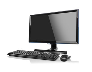 Desktop computer isolated.