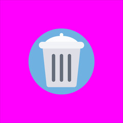 trash can icon flat disign